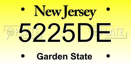 5225DE New Jersey License Plate