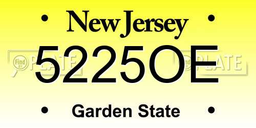 5225OE New Jersey License Plate