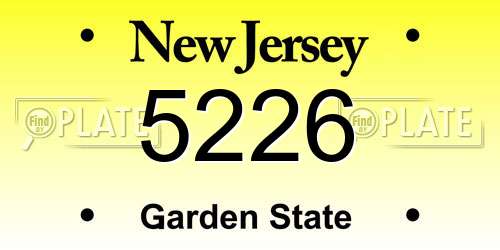 5226 New Jersey License Plate