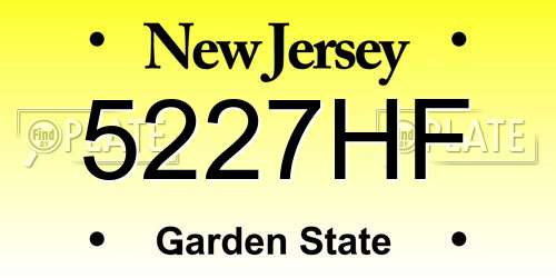 5227HF New Jersey License Plate