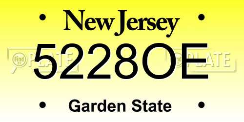 5228OE New Jersey License Plate