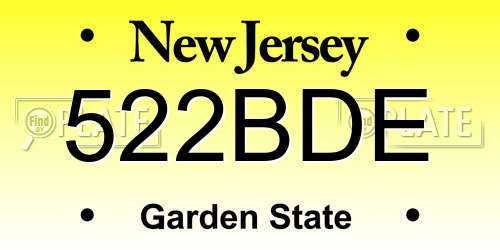 522BDE New Jersey License Plate