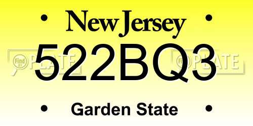 522BQ3 New Jersey License Plate