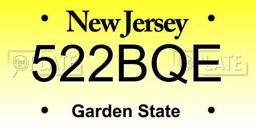 522BQE New Jersey License Plate