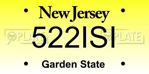 522ISI New Jersey License Plate