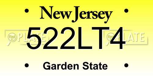 522LT4 New Jersey License Plate