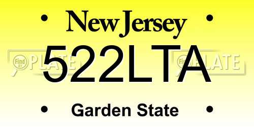 522LTA New Jersey License Plate