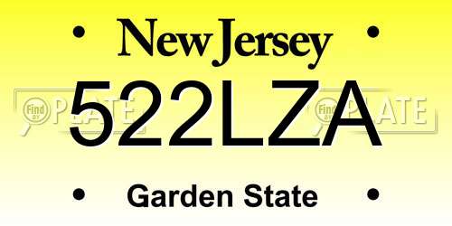 522LZA New Jersey License Plate