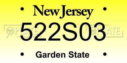 522S03 New Jersey License Plate