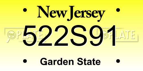 522S91 New Jersey License Plate