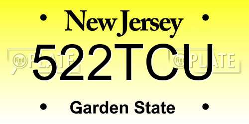 522TCU New Jersey License Plate