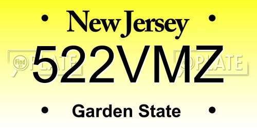522VMZ New Jersey License Plate