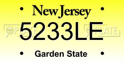 5233LE New Jersey License Plate