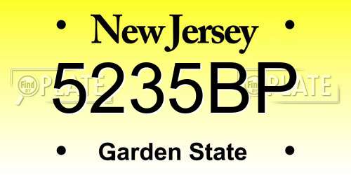 5235BP New Jersey License Plate
