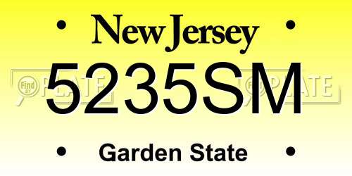 5235SM New Jersey License Plate