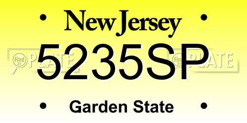 5235SP New Jersey License Plate