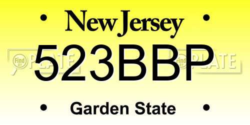 523BBP New Jersey License Plate