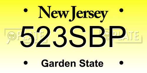 523SBP New Jersey License Plate
