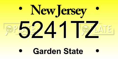 5241TZ New Jersey License Plate