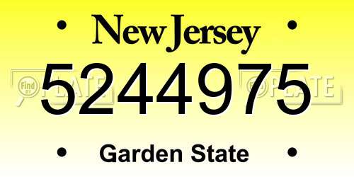 5244975 New Jersey License Plate