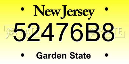 52476B8 New Jersey License Plate