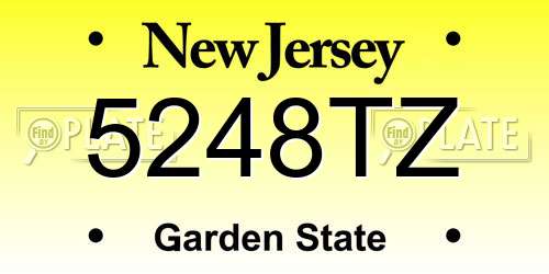 5248TZ New Jersey License Plate