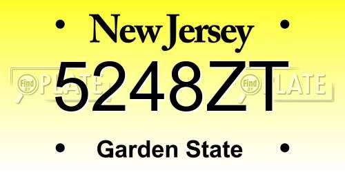 5248ZT New Jersey License Plate