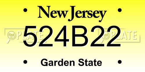 524B22 New Jersey License Plate