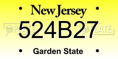 524B27 New Jersey License Plate
