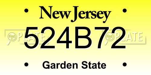 524B72 New Jersey License Plate