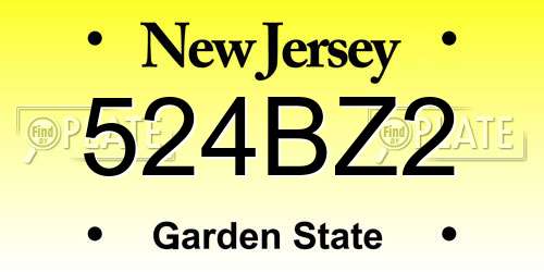 524BZ2 New Jersey License Plate