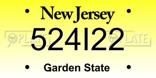 524I22 New Jersey License Plate