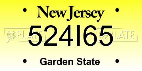 524I65 New Jersey License Plate