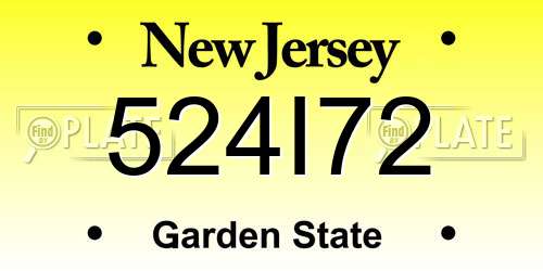 524I72 New Jersey License Plate