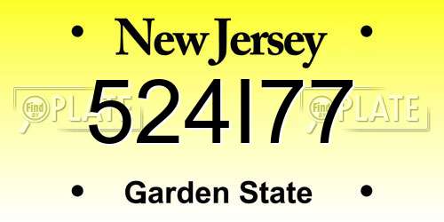 524I77 New Jersey License Plate