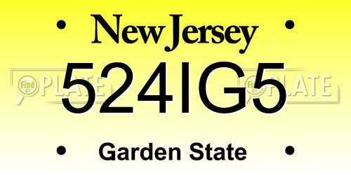 524IG5 New Jersey License Plate
