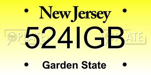 524IGB New Jersey License Plate
