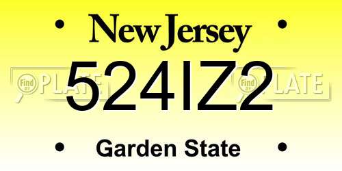 524IZ2 New Jersey License Plate