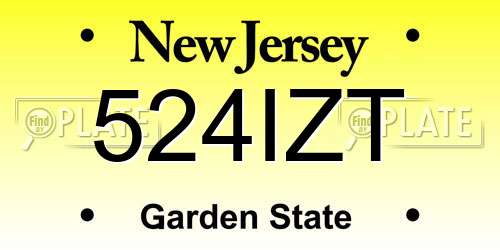 524IZT New Jersey License Plate