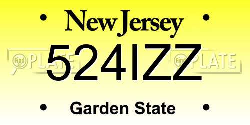 524IZZ New Jersey License Plate