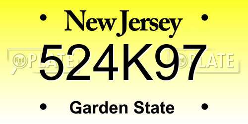 524K97 New Jersey License Plate