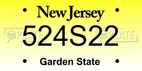 524S22 New Jersey License Plate