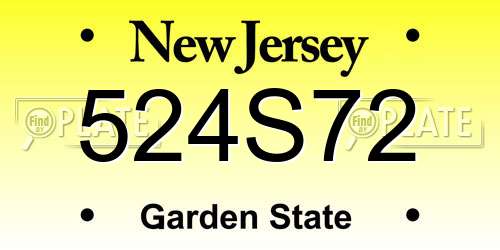 524S72 New Jersey License Plate