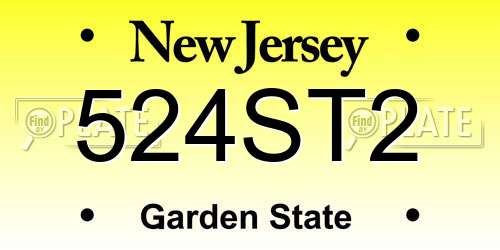524ST2 New Jersey License Plate