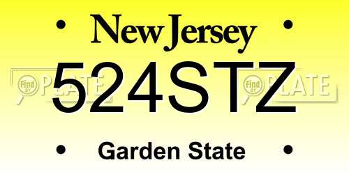 524STZ New Jersey License Plate