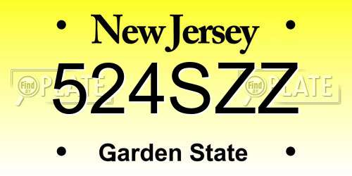 524SZZ New Jersey License Plate