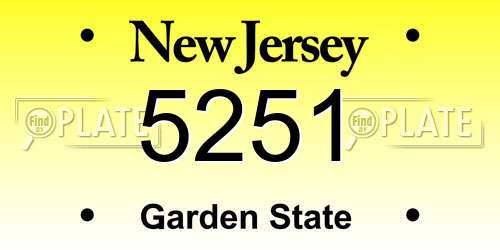5251 New Jersey License Plate