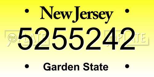 5255242 New Jersey License Plate