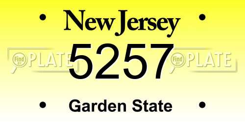 5257 New Jersey License Plate