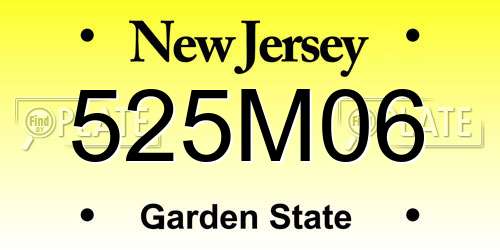 525M06 New Jersey License Plate